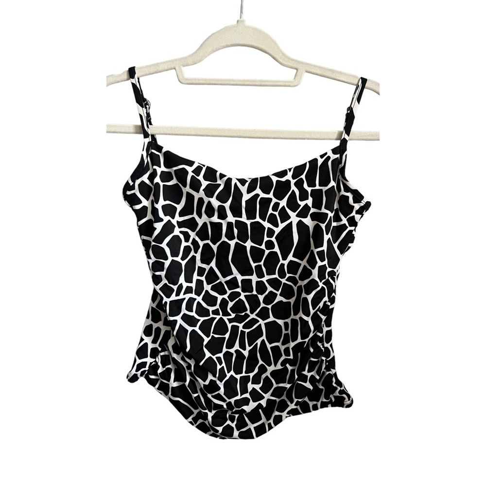 Miraclesuit Animal Print Giraffe Tankini Underwire Swim Top Size 8